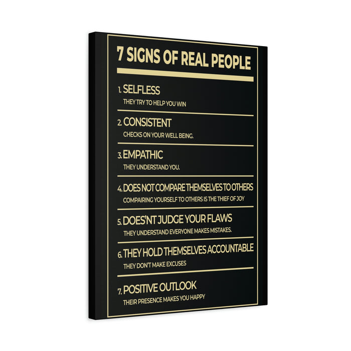 7 SIGNS OF REAL PEOPLE
