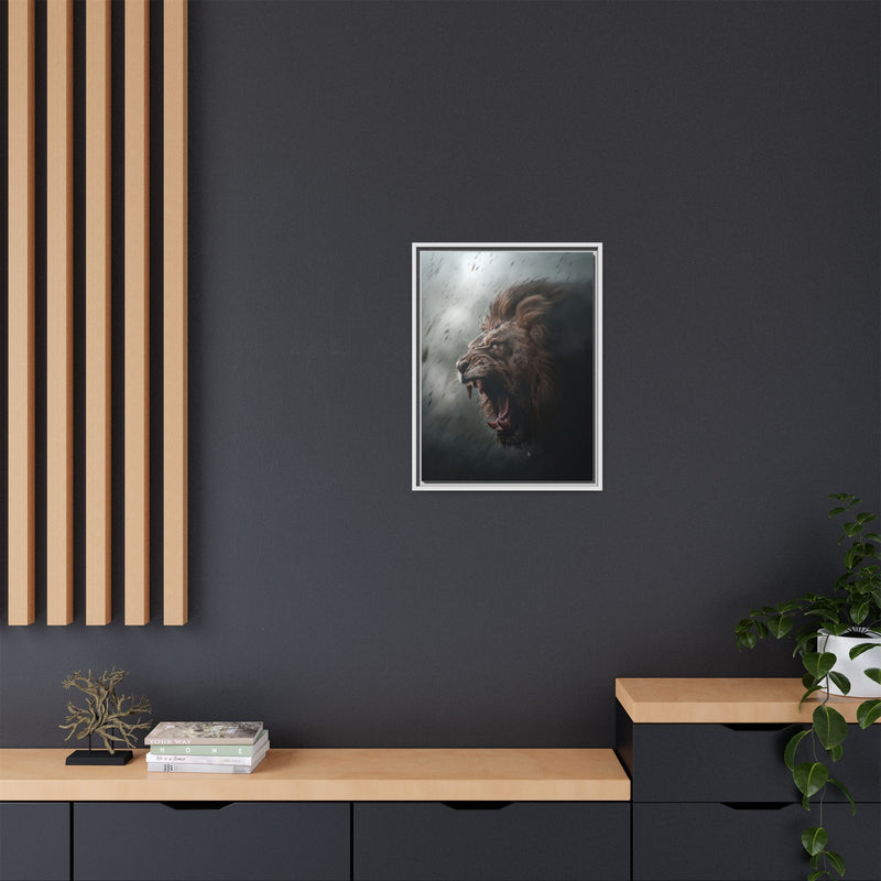 Roaring Lion Matte Canvas Print — Framed Wall Art