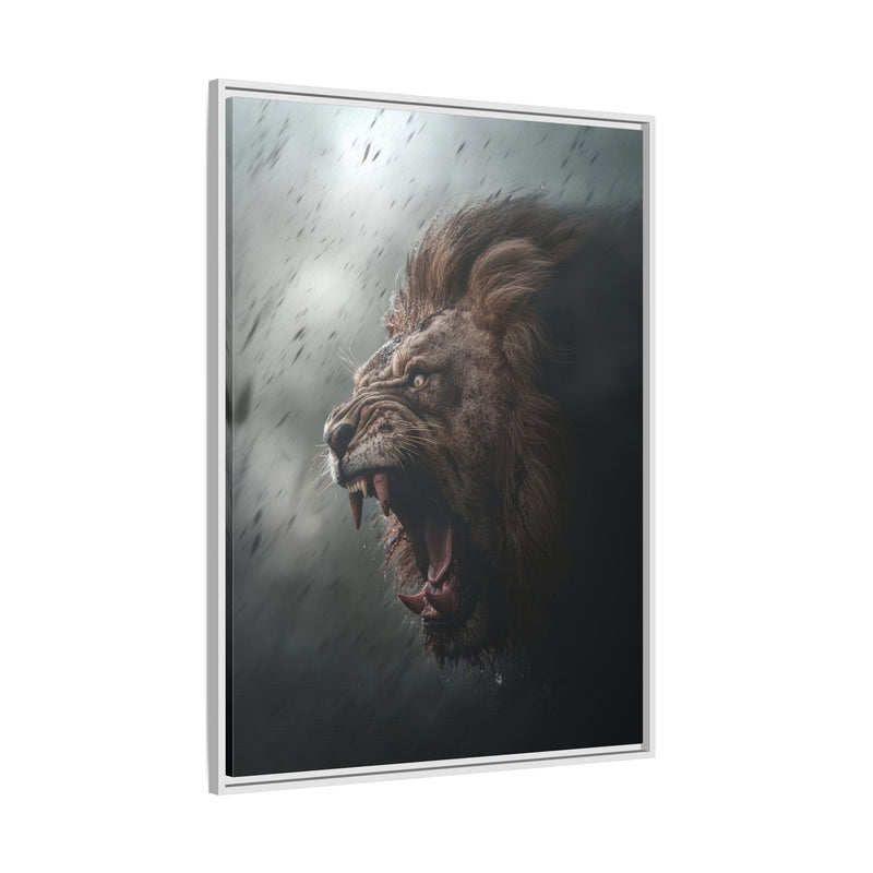 Roaring Lion Matte Canvas Print — Framed Wall Art