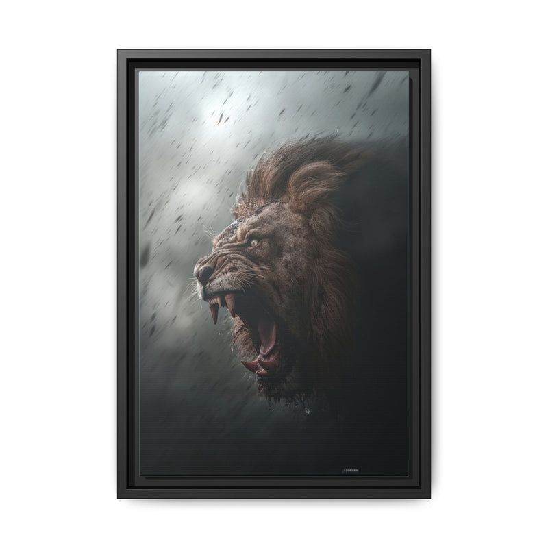 Roaring Lion Matte Canvas Print — Framed Wall Art