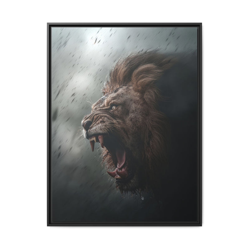 Roaring Lion Matte Canvas Print — Framed Wall Art