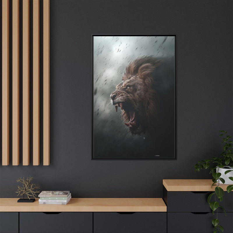 Roaring Lion Matte Canvas Print — Framed Wall Art