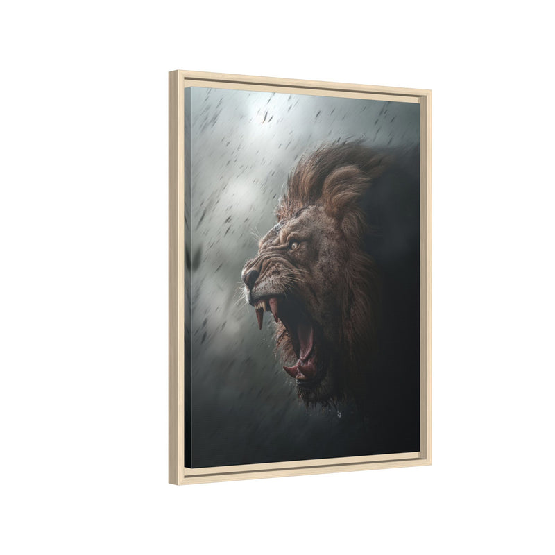 Roaring Lion Matte Canvas Print — Framed Wall Art
