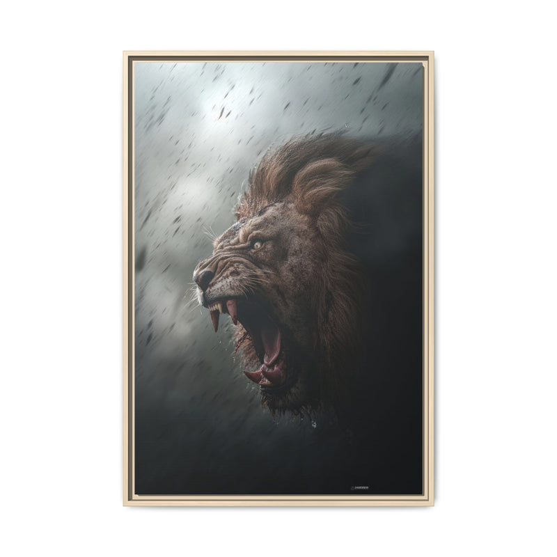 Roaring Lion Matte Canvas Print — Framed Wall Art