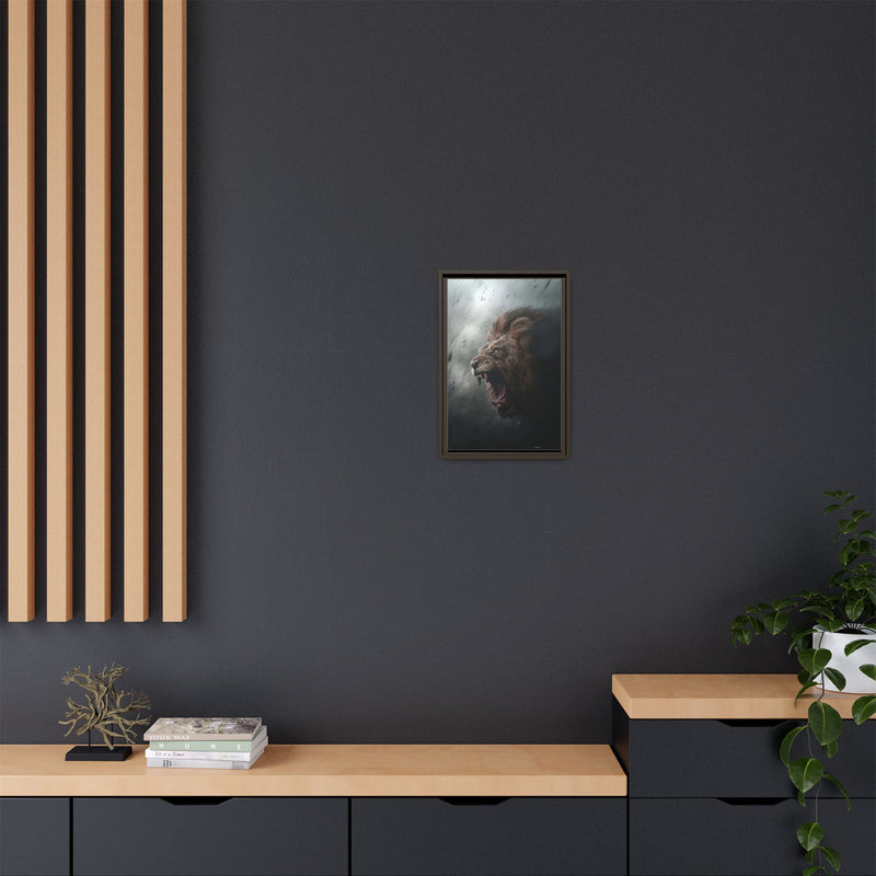 Roaring Lion Matte Canvas Print — Framed Wall Art