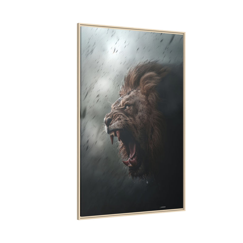 Roaring Lion Matte Canvas Print — Framed Wall Art