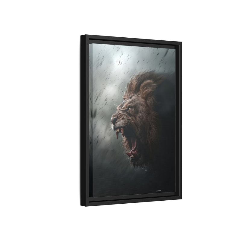 Roaring Lion Matte Canvas Print — Framed Wall Art