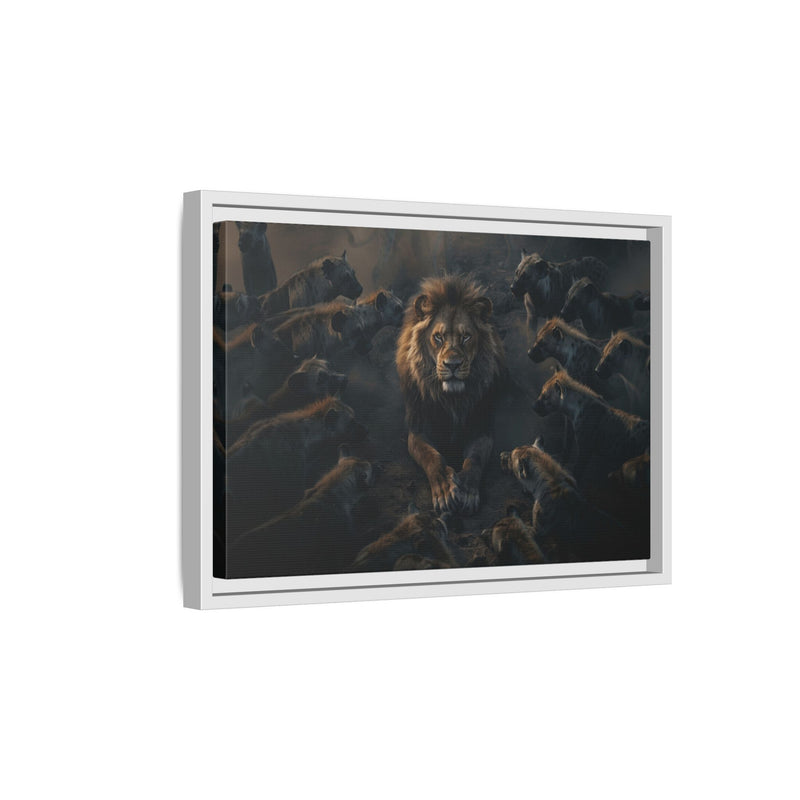Framed Matte Canvas - Majestic Lion Leading the Pride