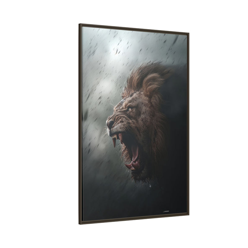 Roaring Lion Matte Canvas Print — Framed Wall Art