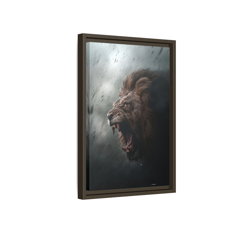 Roaring Lion Matte Canvas Print — Framed Wall Art