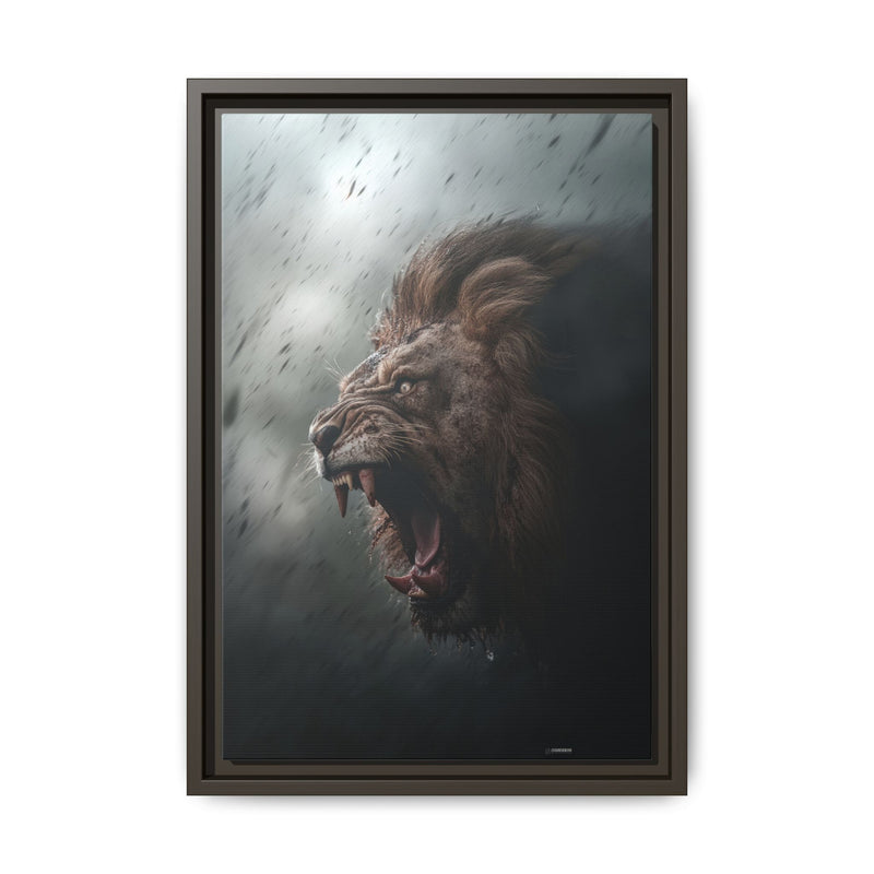 Roaring Lion Matte Canvas Print — Framed Wall Art