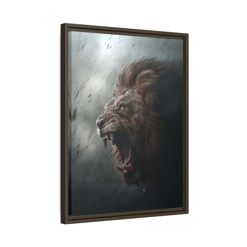 Roaring Lion Matte Canvas Print — Framed Wall Art