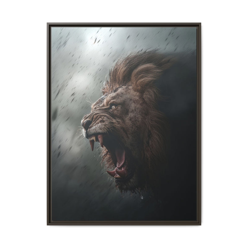 Roaring Lion Matte Canvas Print — Framed Wall Art