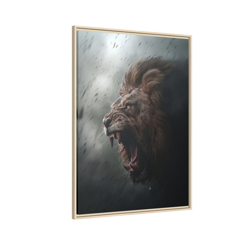 Roaring Lion Matte Canvas Print — Framed Wall Art