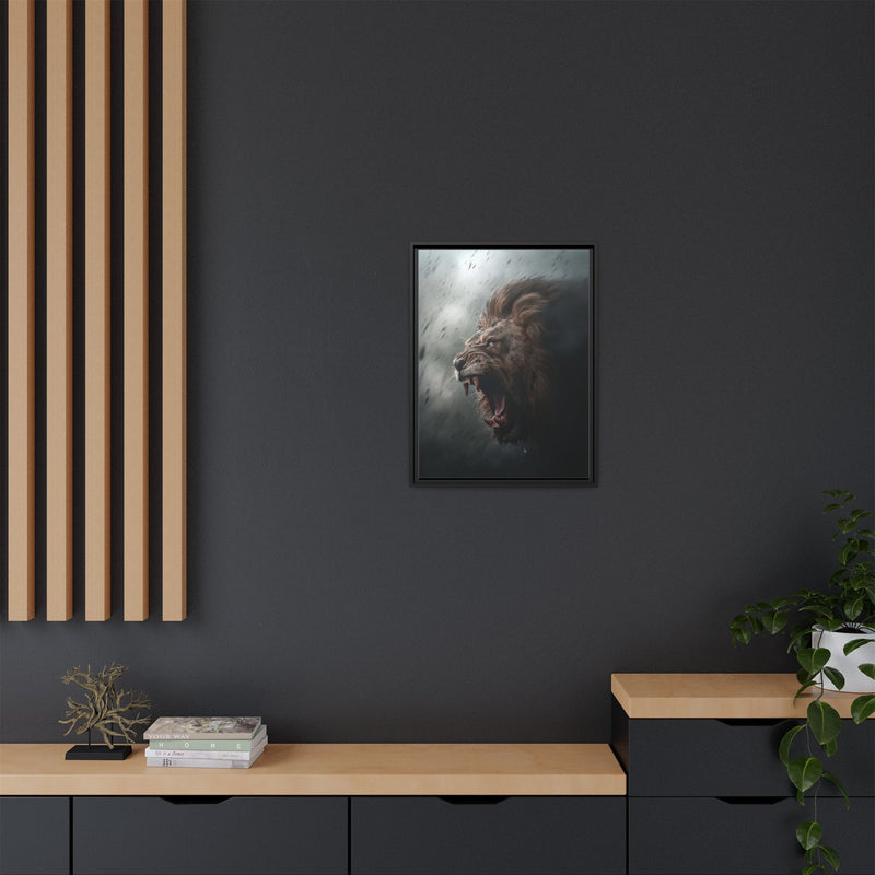 Roaring Lion Matte Canvas Print — Framed Wall Art