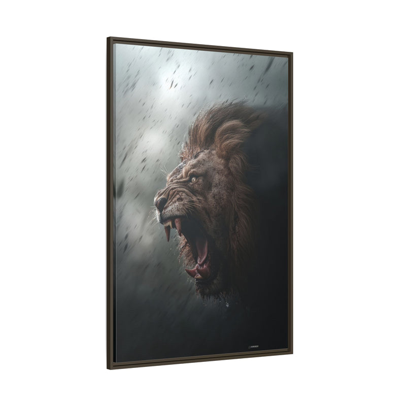 Roaring Lion Matte Canvas Print — Framed Wall Art