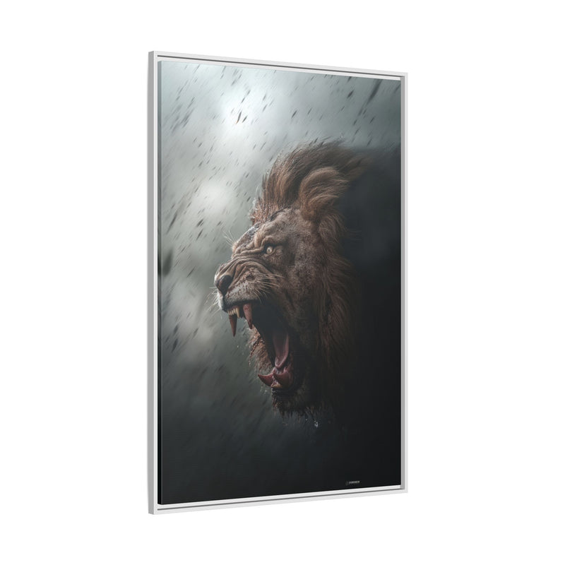 Roaring Lion Matte Canvas Print — Framed Wall Art