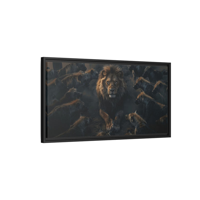 Framed Matte Canvas - Majestic Lion Leading the Pride