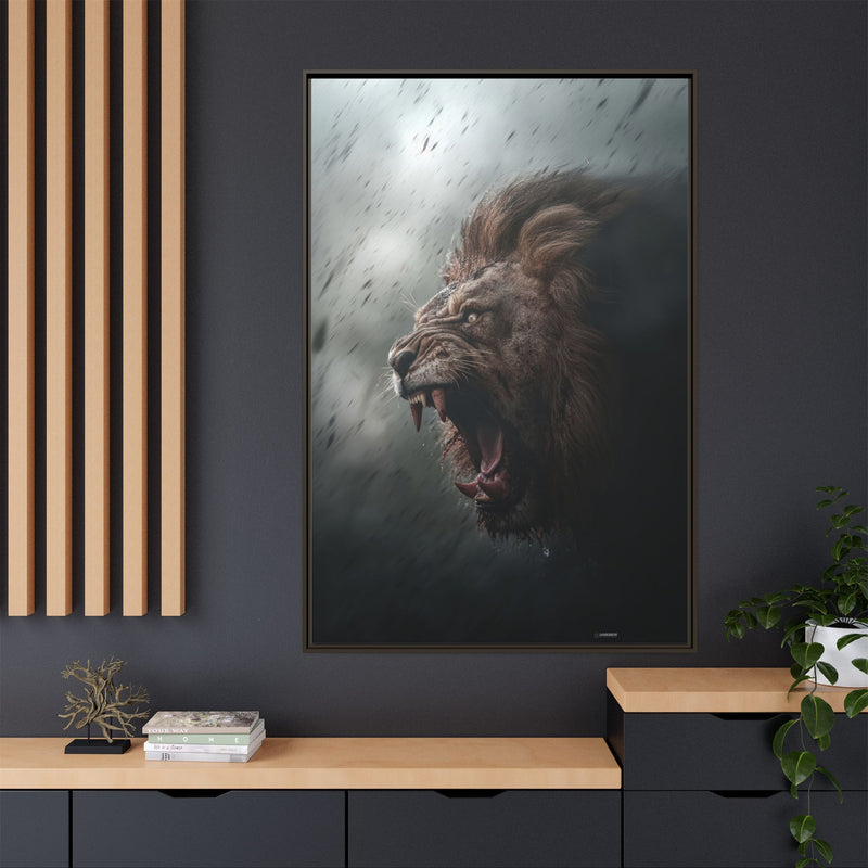 Roaring Lion Matte Canvas Print — Framed Wall Art