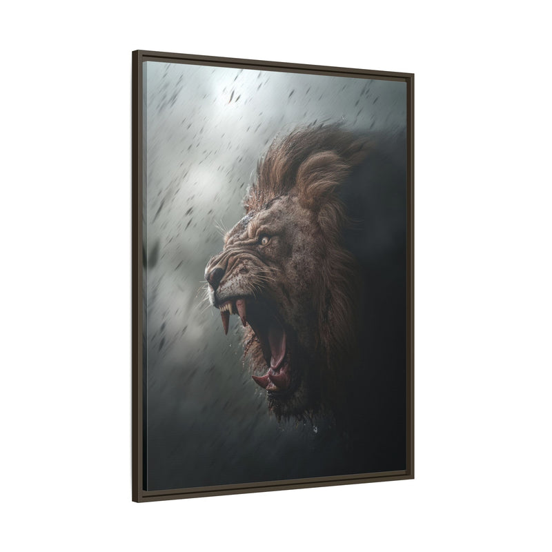Roaring Lion Matte Canvas Print — Framed Wall Art