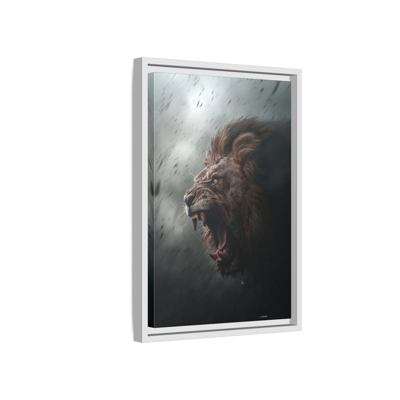 Roaring Lion Matte Canvas Print — Framed Wall Art