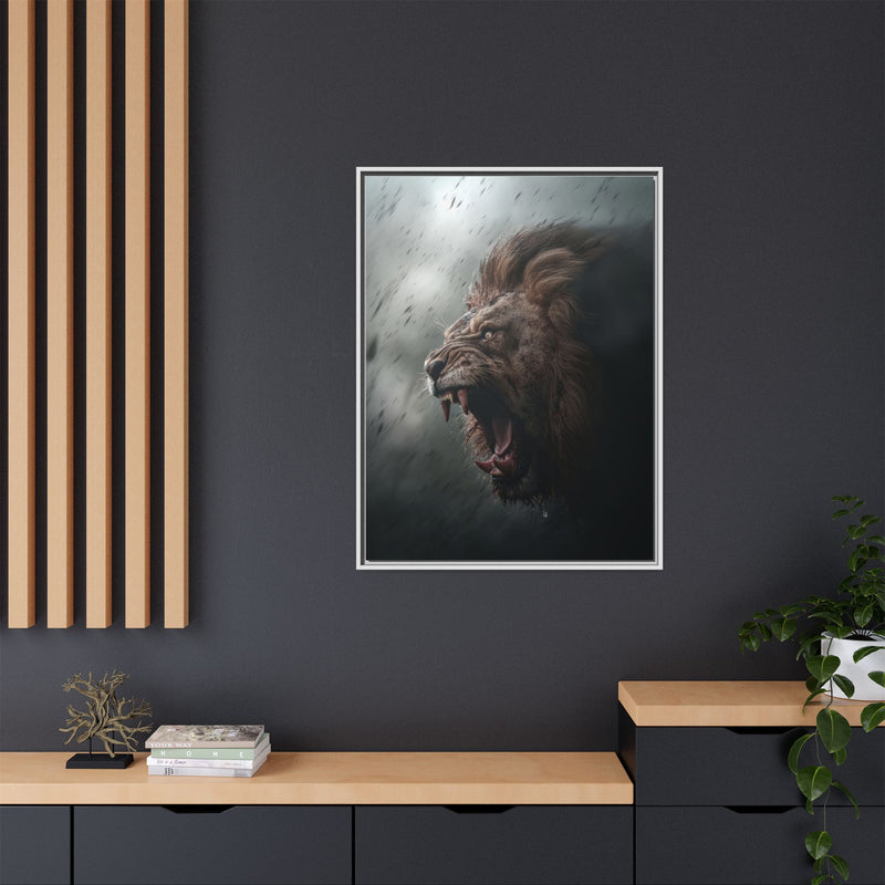 Roaring Lion Matte Canvas Print — Framed Wall Art