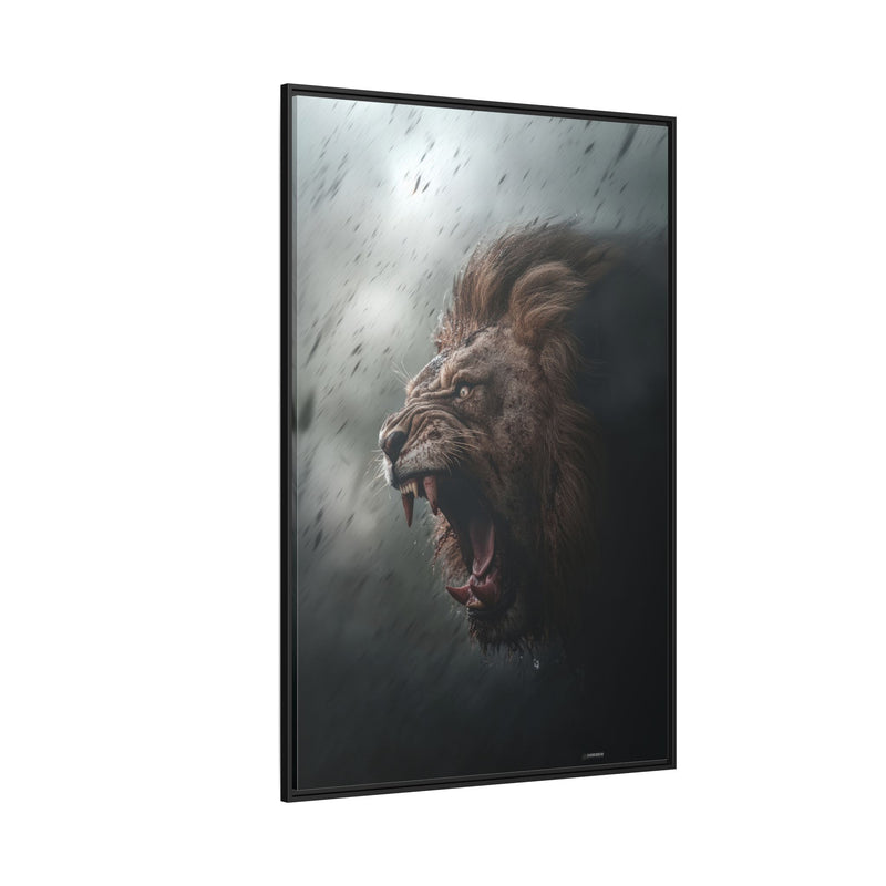 Roaring Lion Matte Canvas Print — Framed Wall Art