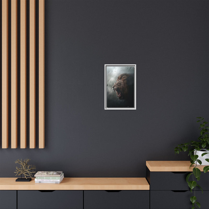 Roaring Lion Matte Canvas Print — Framed Wall Art