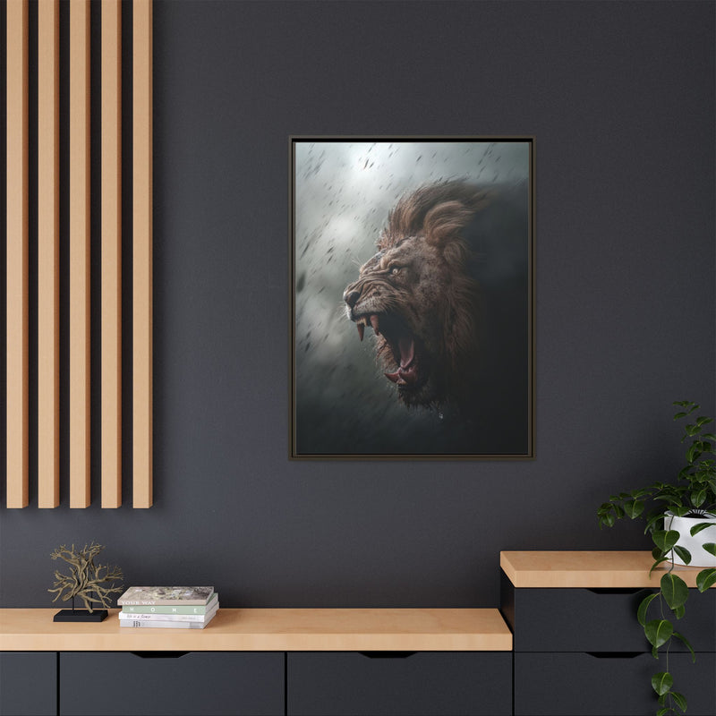 Roaring Lion Matte Canvas Print — Framed Wall Art
