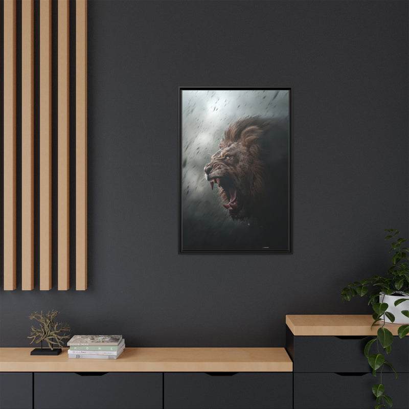 Roaring Lion Matte Canvas Print — Framed Wall Art