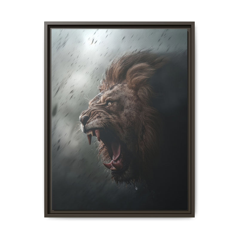 Roaring Lion Matte Canvas Print — Framed Wall Art