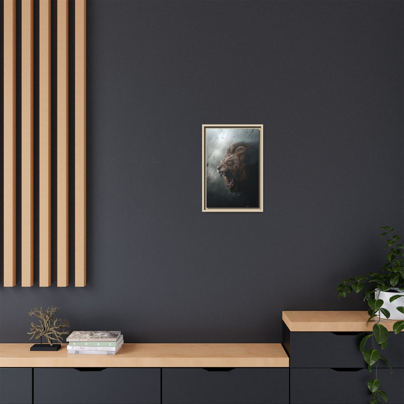 Roaring Lion Matte Canvas Print — Framed Wall Art