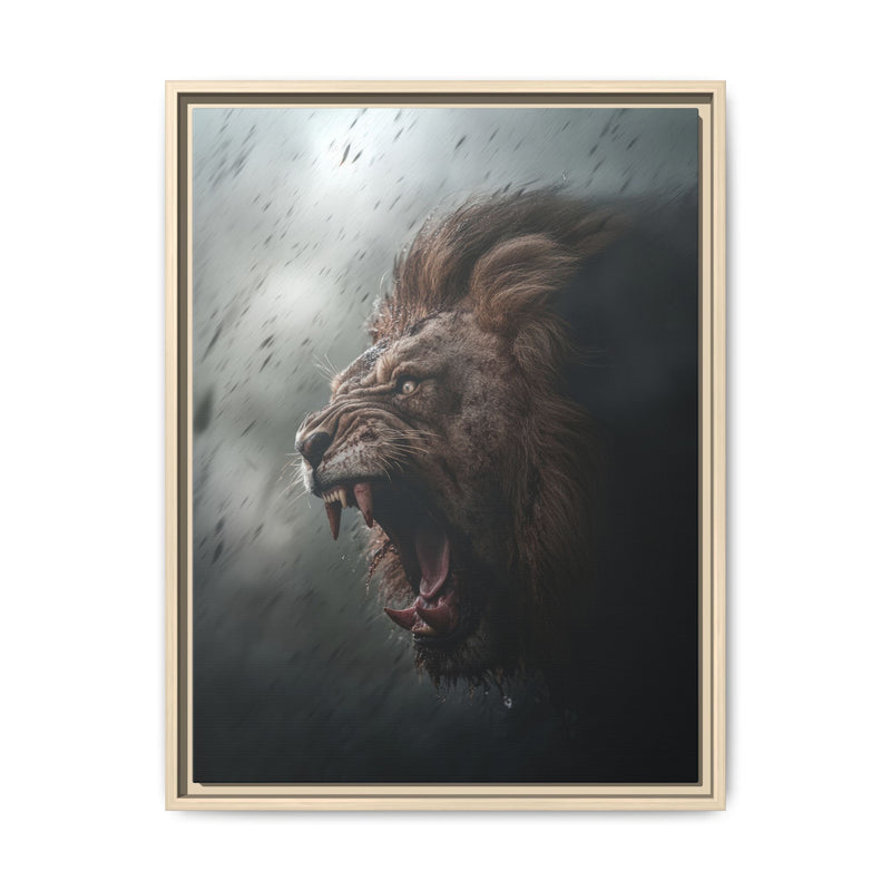 Roaring Lion Matte Canvas Print — Framed Wall Art