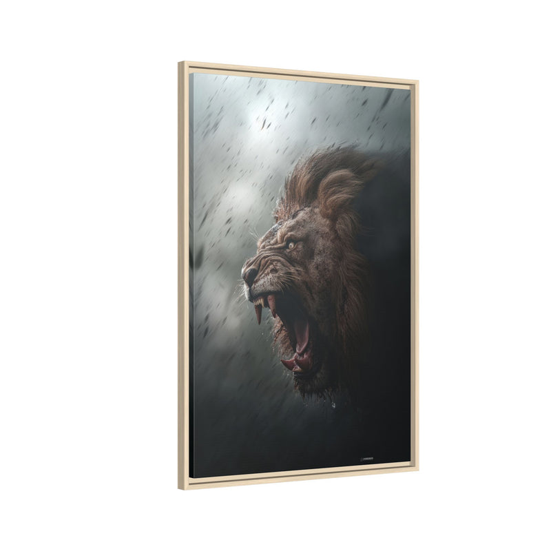 Roaring Lion Matte Canvas Print — Framed Wall Art