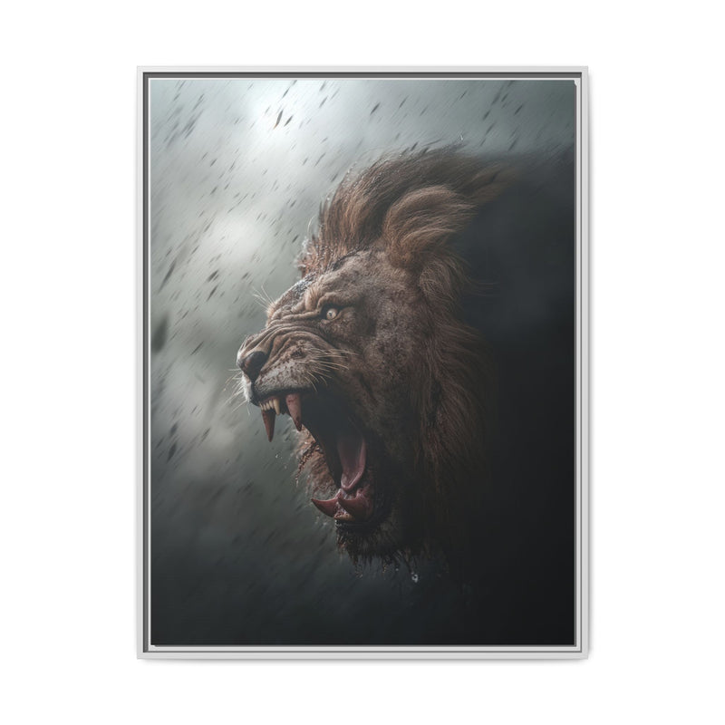 Roaring Lion Matte Canvas Print — Framed Wall Art