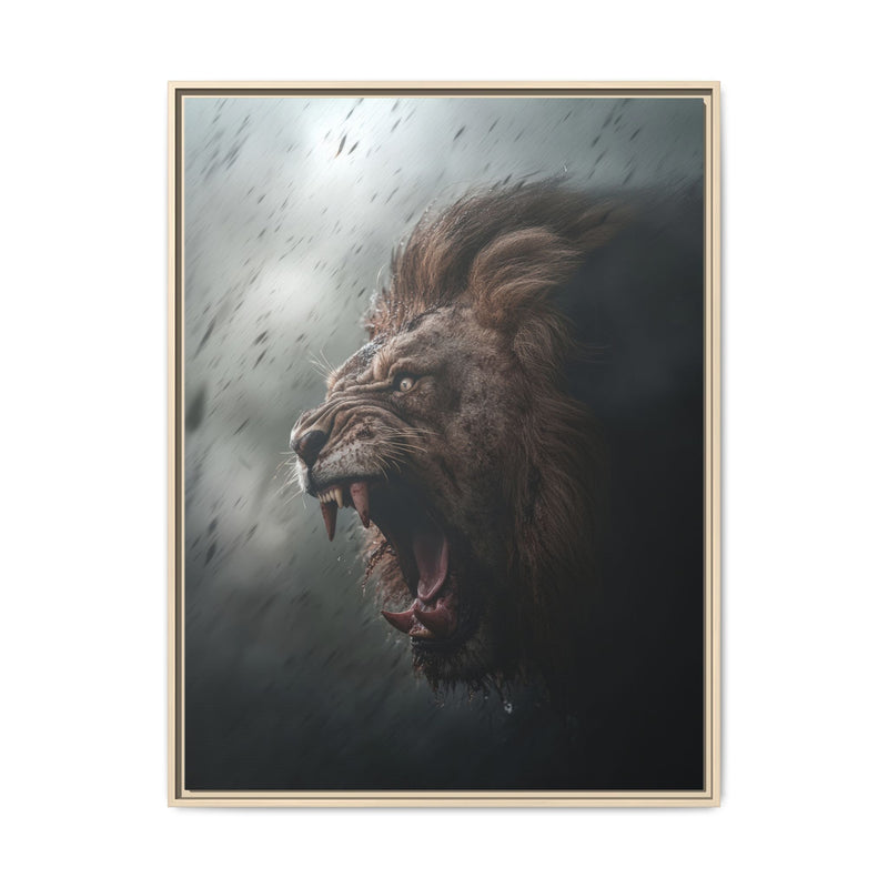 Roaring Lion Matte Canvas Print — Framed Wall Art