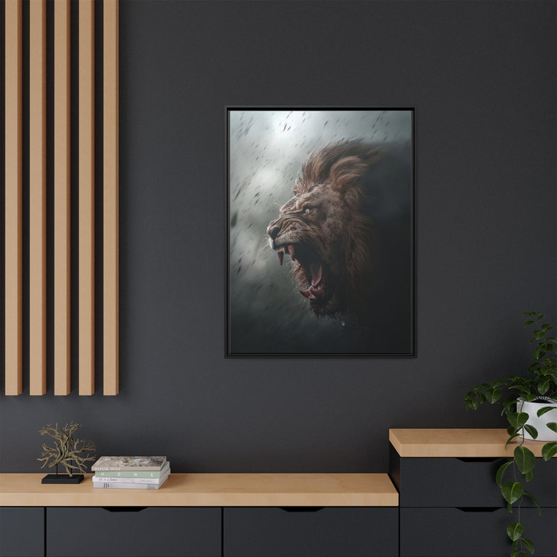 Roaring Lion Matte Canvas Print — Framed Wall Art