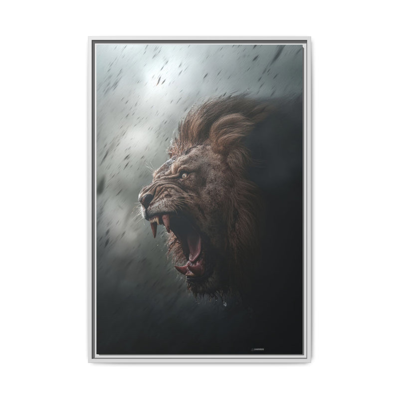 Roaring Lion Matte Canvas Print — Framed Wall Art