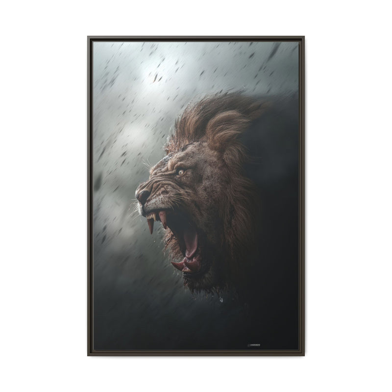 Roaring Lion Matte Canvas Print — Framed Wall Art