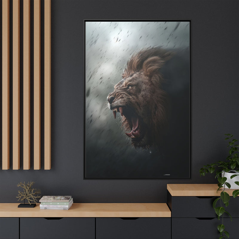 Roaring Lion Matte Canvas Print — Framed Wall Art