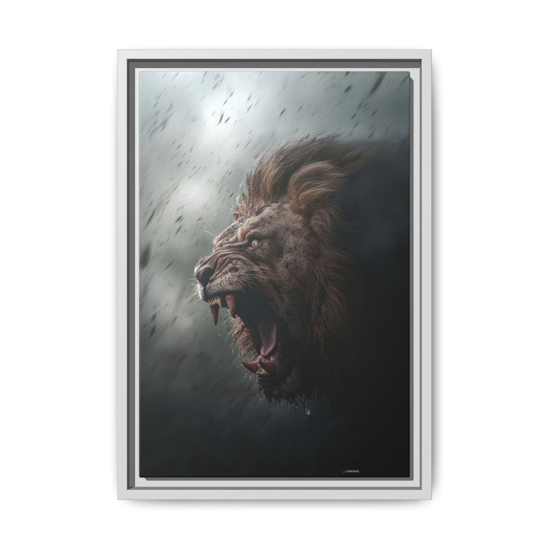 Roaring Lion Matte Canvas Print — Framed Wall Art