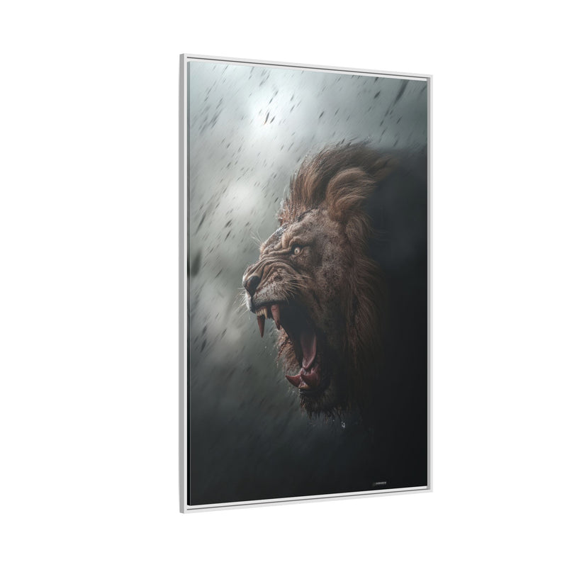 Roaring Lion Matte Canvas Print — Framed Wall Art