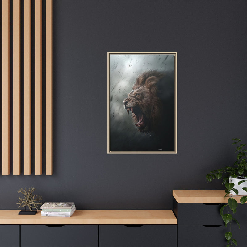Roaring Lion Matte Canvas Print — Framed Wall Art