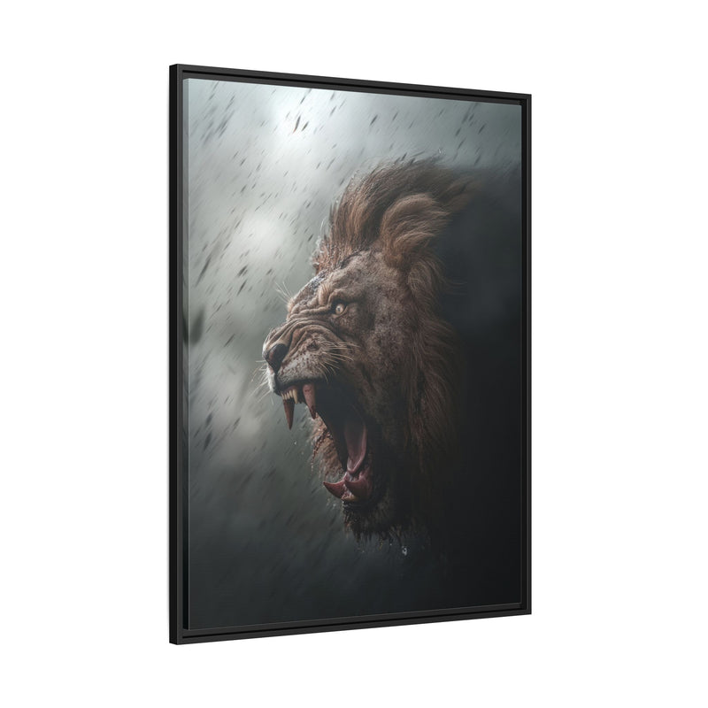 Roaring Lion Matte Canvas Print — Framed Wall Art