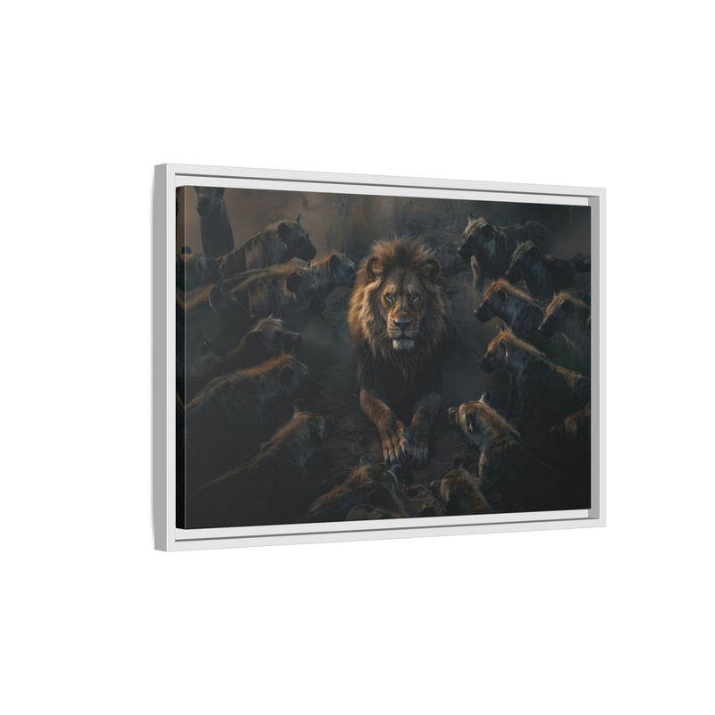 Framed Matte Canvas - Majestic Lion Leading the Pride