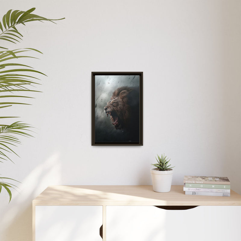 Roaring Lion Matte Canvas Print — Framed Wall Art