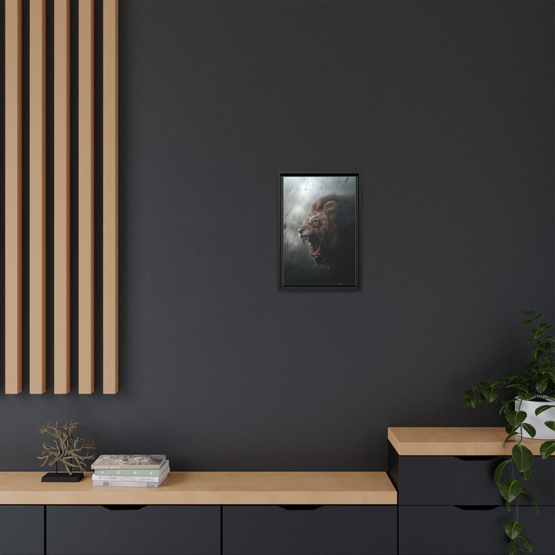 Roaring Lion Matte Canvas Print — Framed Wall Art