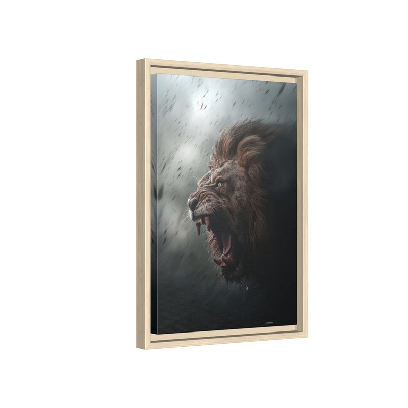 Roaring Lion Matte Canvas Print — Framed Wall Art