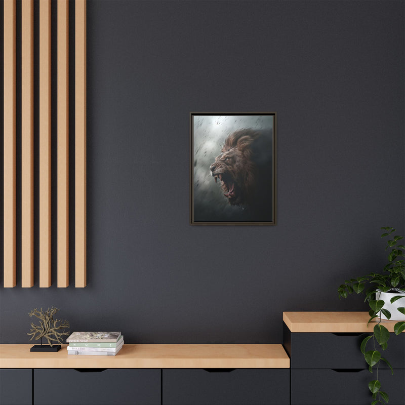 Roaring Lion Matte Canvas Print — Framed Wall Art