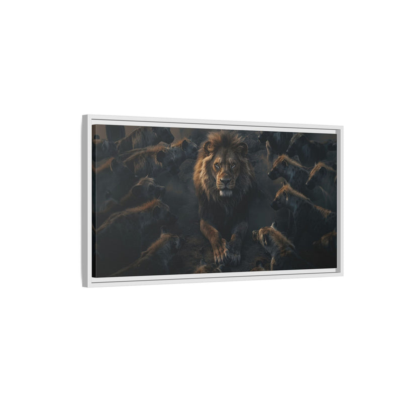 Framed Matte Canvas - Majestic Lion Leading the Pride